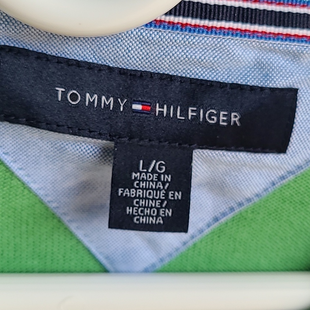 Tommy Hilfiger V Neck argyle sweater Men's Large EUC - Picture 5 of 13